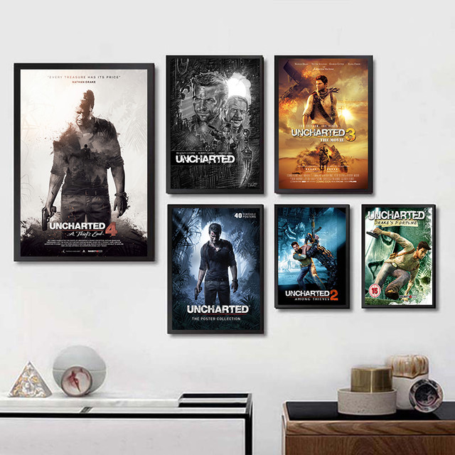 Poster popular Uncharted 1 2 3 4 Jogo do Filme Poster Berçário Crianças  Quarto Art Decor